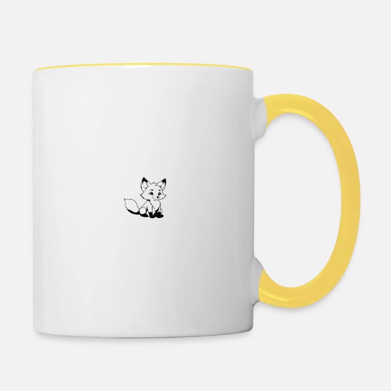 renard mignon comme illustration vectorielle - Mug contrasté - blanc/jaune