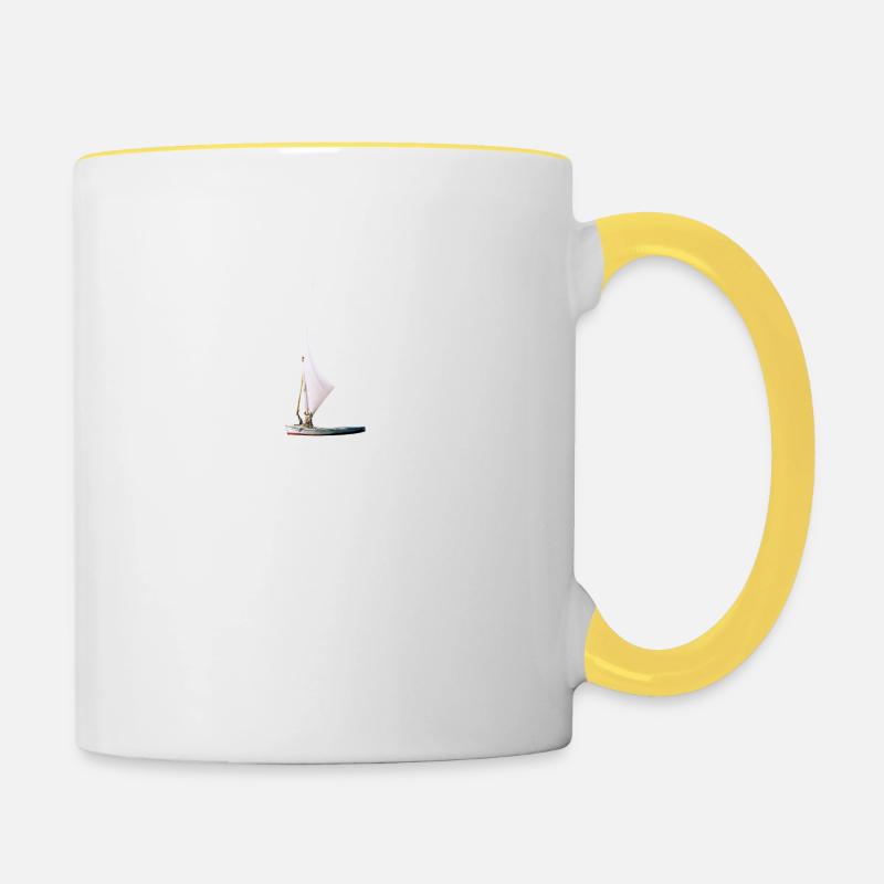 Segelboot - Tasse zweifarbig - Weiß/Gelb
