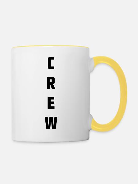 crew - Tasse zweifarbig - Weiß/Gelb