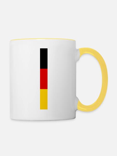 Deutschland Flagge - Tasse zweifarbig - Weiß/Gelb