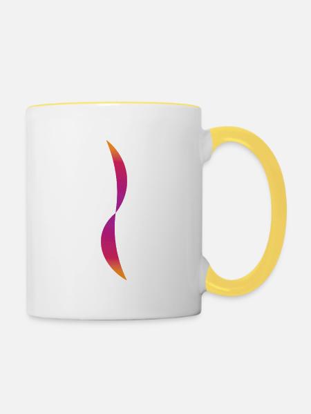 trennen - Tasse zweifarbig - Weiß/Gelb