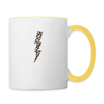 Léopard Flash - Mug contrasté - blanc/jaune - Droite
