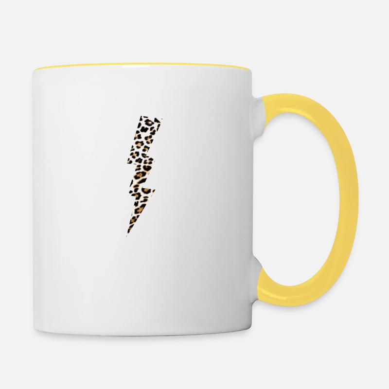 Léopard Flash - Mug contrasté - blanc/jaune