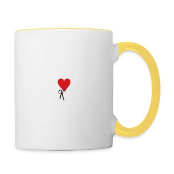 Colette kleines rotes Herz - Tasse zweifarbig - Weiß/Gelb - Rechts