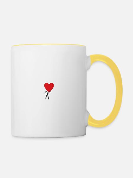 Colette kleines rotes Herz - Tasse zweifarbig - Weiß/Gelb