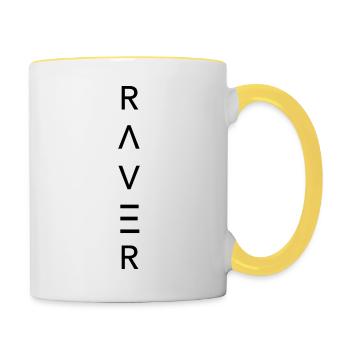 RAVER Vertical - Mug contrasté - blanc/jaune - Droite