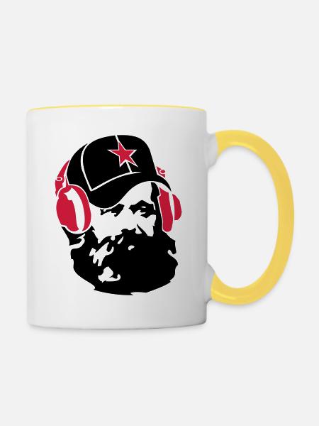 marx_star_ot - Tasse zweifarbig - Weiß/Gelb