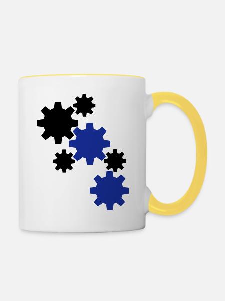 Robotics - Tasse zweifarbig - Weiß/Gelb