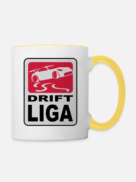drift_liga14 - Tasse zweifarbig - Weiß/Gelb