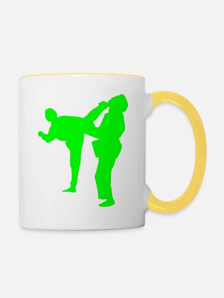 zu kämpfen! - Tasse zweifarbig - Weiß/Gelb
