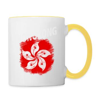 Hongkong - Tasse zweifarbig - Weiß/Gelb - Rechts