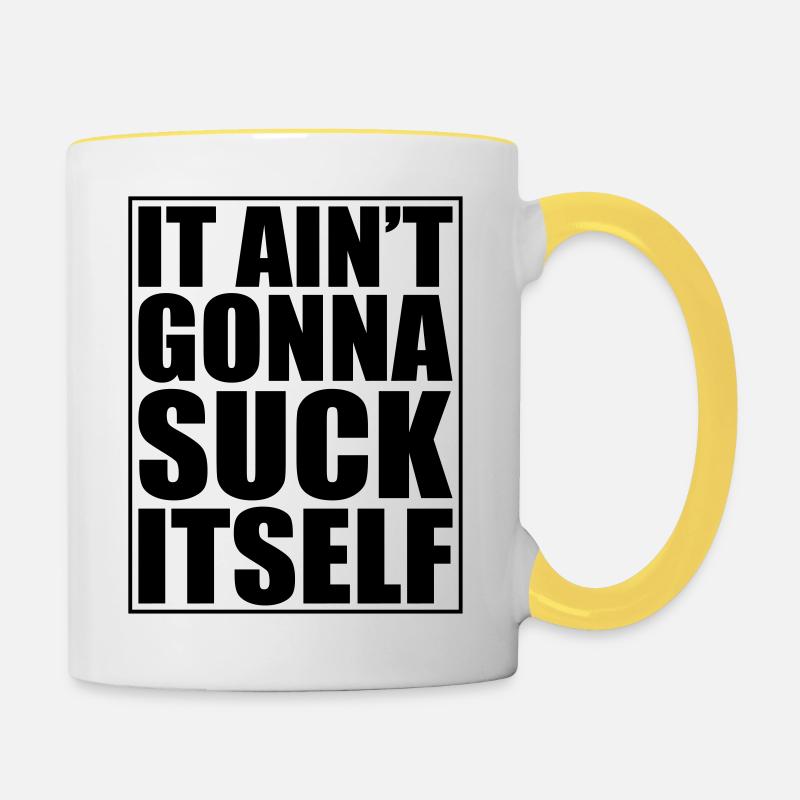 It ain't gonna Suck Itsel - Contrasting Mug - white/yellow