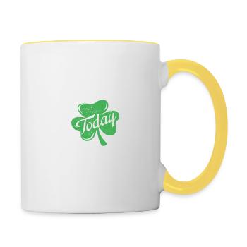 St. Patrick's Day T-shirt - Contrasting Mug - white/yellow - Right