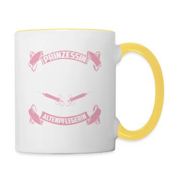 Altenpflegerin - maintenance - Contrasting Mug - white/yellow - Right