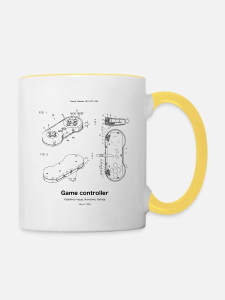 Game Controller - Tasse zweifarbig - Weiß/Gelb