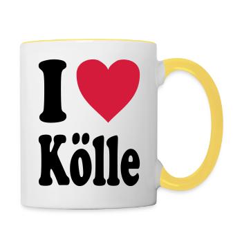I love Cologne (Cologne / Cologne) - Contrasting Mug - white/yellow - Right
