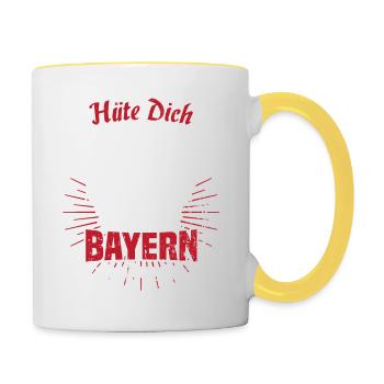 Bayern Nürnberg München Augsburg Geschenk - Tasse zweifarbig - Weiß/Gelb - Rechts
