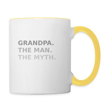 Grandpa - Birthday present - Contrasting Mug - white/yellow - Right
