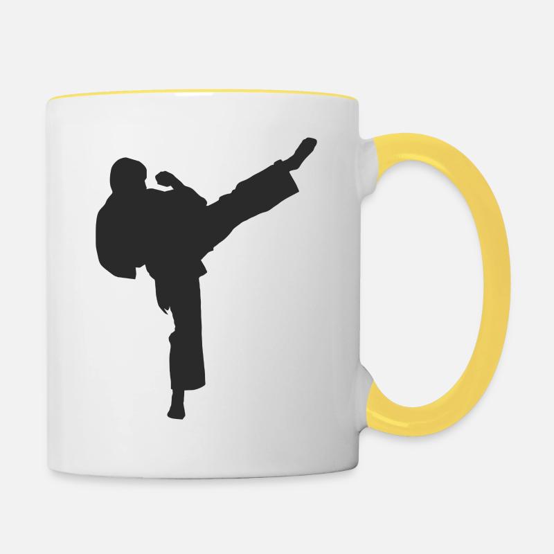 karaté - Mug contrasté - blanc/jaune