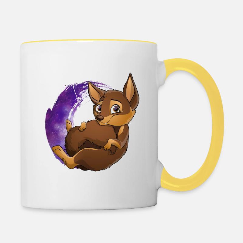 Kelpie Galaxie - Chocolat Feu - Mug contrasté - blanc/jaune
