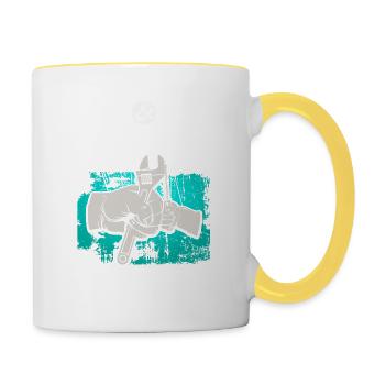 Mechanic T-Shirt · Tool · Mechanics · Dad - Contrasting Mug - white/yellow - Right