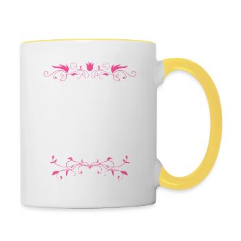 Geburtstag 40 · T-Shirt · Geburtstag · Geburt - Tasse zweifarbig - Weiß/Gelb - Rechts