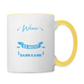 Wenn GROSSVATER es nicht reparieren kann Lustiger - Tasse zweifarbig - Weiß/Gelb - Rechts