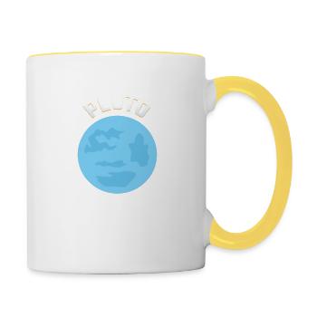PLUTO NEVER FORGET 1930-2006 - Tasse zweifarbig - Weiß/Gelb - Rechts