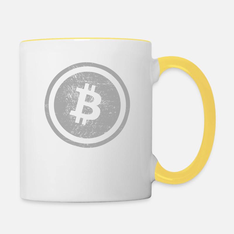 Bitcoin - Mug contrasté - blanc/jaune