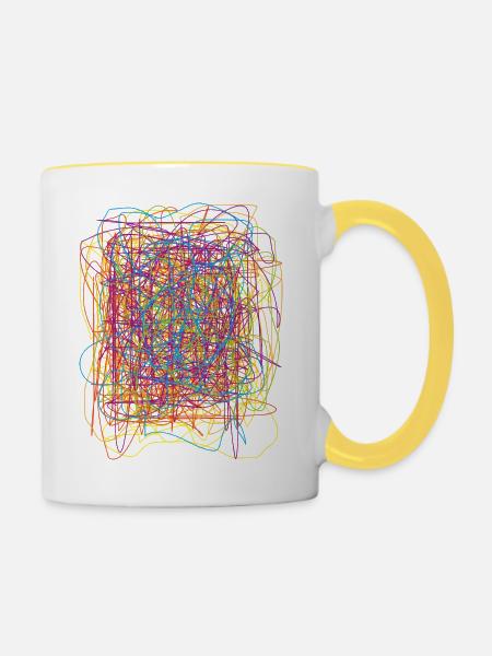 Chaos Farben - Tasse zweifarbig - Weiß/Gelb