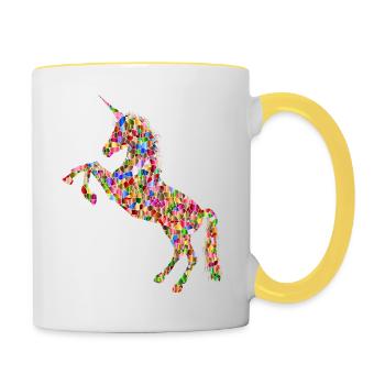 unicorn - Tasse zweifarbig - Weiß/Gelb - Rechts