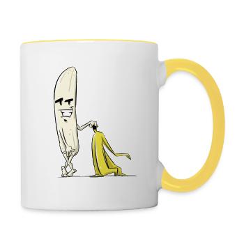Lustige Banane nackt - Tasse zweifarbig - Weiß/Gelb - Rechts