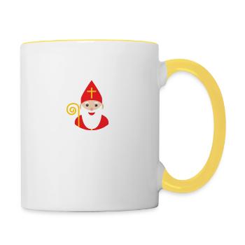 Sinterklaas is een Baas Dutch Netherlands Children - Contrasting Mug - white/yellow - Right