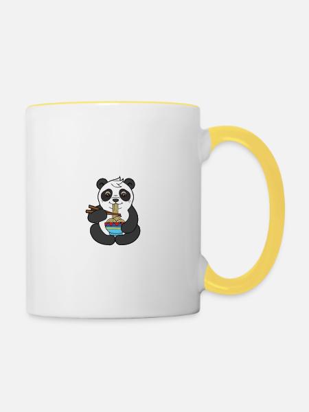 Pho-echte Panda-Suppe-vietnamesisches Nahrungsmittelgeschenk - Tasse zweifarbig - Weiß/Gelb