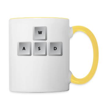 Gamer - PC - Nerd - Geek - Cadeau - Mug contrasté - blanc/jaune - Droite