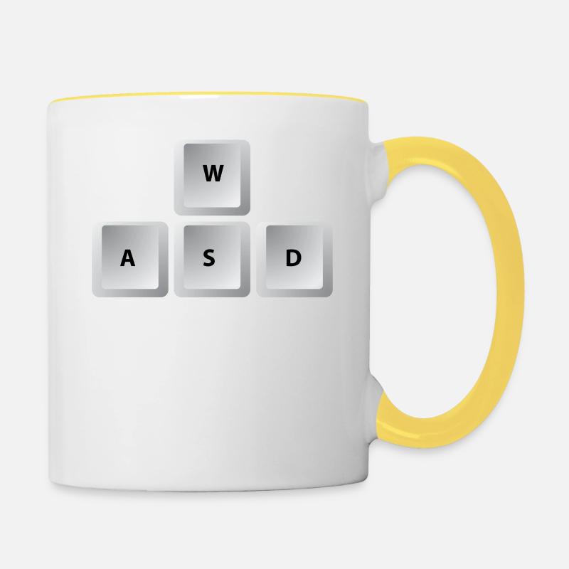 Gamer - PC - Nerd - Geek - Cadeau - Mug contrasté - blanc/jaune