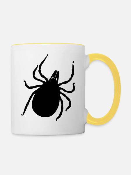 Zecke - Tasse zweifarbig - Weiß/Gelb
