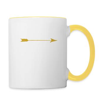 J'aime mon fiancé Tribal Arrow 14 février - Mug contrasté - blanc/jaune - Droite