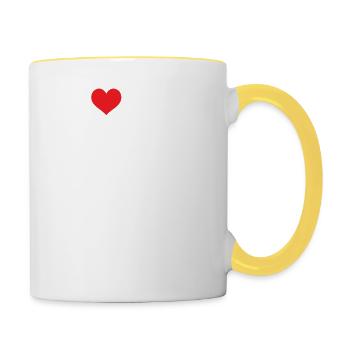 Ich liebe meine Freundin Red Heart Romantic Valentines - Tasse zweifarbig - Weiß/Gelb - Rechts