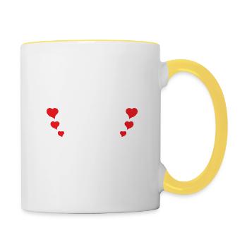Mommy Is My Valentine February 14 Holiday Romantic - Contrasting Mug - white/yellow - Right