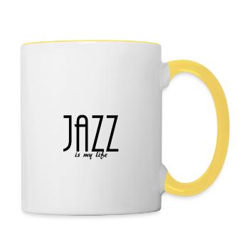 jazz is my life - Tasse zweifarbig - Weiß/Gelb - Rechts