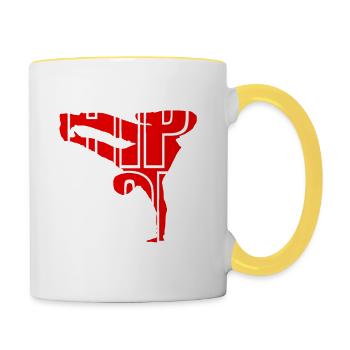 hip hop is my life - Mug contrasté - blanc/jaune - Droite