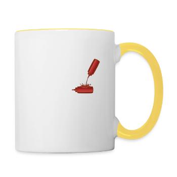 Ketchup gift for Ketchup Lover - Contrasting Mug - white/yellow - Right