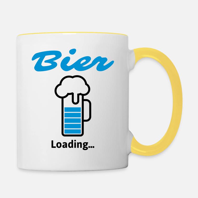 Bier Loading... - Tasse zweifarbig - Weiß/Gelb