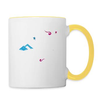 paris scribble fashion girl love pink tourist tren - Tasse zweifarbig - Weiß/Gelb - Rechts