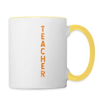 Gift for teacher or teacher - Contrasting Mug - white/yellow - Right