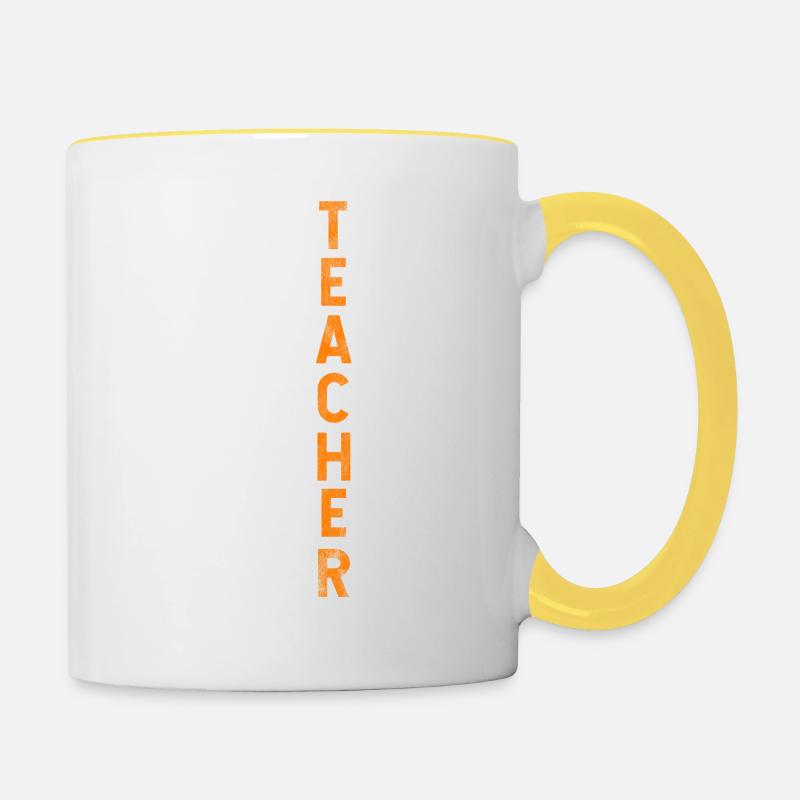 Cadeau pour professeur ou professeur - Mug contrasté - blanc/jaune