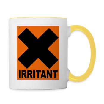enervant - Mug contrasté - blanc/jaune - Droite