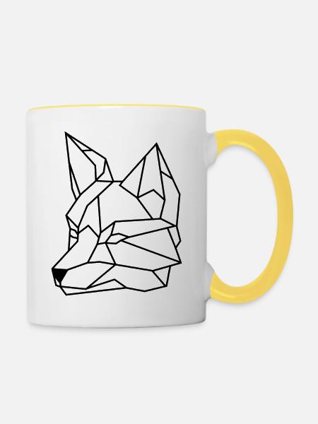 Foxhead - Tasse zweifarbig - Weiß/Gelb
