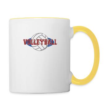 talent de volley-ball est un cadeau chargé - Mug contrasté - blanc/jaune - Droite